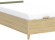 Studentská postel 100x200cm s výklopným úložným prostorem Habitat - dub/zelená