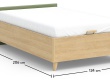 Studentská postel 120x200cm s výklopným úložným prostorem Habitat - rozměry