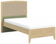 Studentská postel 100x200cm s čelem Habitat - dub/zelená