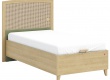 Studentská postel 100x200cm s výklopným úložným prostorem a čelem Habitat - dub/zelená
