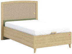 Studentská postel 120x200cm s výklopným úložným prostorem a čelem Habitat - dub/zelená