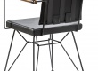 Designová kovová židle s polstrováním Nebula - černá/buk