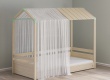 Domečková postel II + dřevěná polostříška + nebesa pro postel II Fairy - v prostoru