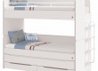 Patrová postel s přistýlkou, úložným prostorem a žebřík Pure Modular - bílá