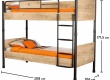 Patrová postel Cody 90x200cm - rozměry
