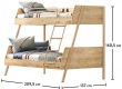 Patrová postel s rozšířeným spodním lůžkem Cody - rozměry