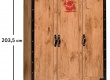 Třídveřová šatní skříň Jack - rozměry