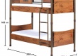 Dětská patrová postel Jack 90x200cm - rozměry