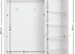 Třídveřová šatní skříň Ema - rozměry vnitřního prostoru