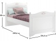 Rustikální bílá postel 120x200cm Ballerina - rozměry