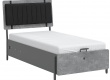 Postel s USB a úložným prostorem 100x200cm Pluto - šedá/černá