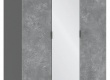 Třídveřová šatní skříň se zrcadlem Pluto - šedá