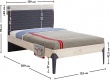 Studentská postel 120x200cm s poličkou Lincoln - rozměry