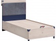 Postel s úložným prostorem 100x200cm Lincoln - dub/tmavě modrá