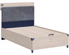 Velká postel s úložným prostorem 120x200cm Lincoln - dub/tmavě modrá