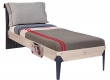 Studentská postel 100x200cm s polštářem Lincoln - dub/tmavě modrá