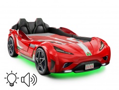 Postel auto 100x190 Electric - červená