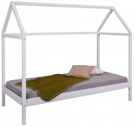 Domečková postel I z masivu 90x200cm Sully - bílá