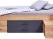 Studentská postel 90x200cm s výsuvným nočním stolkem a úložným prostorem Skye - dub artisan/šedá