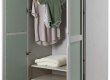 Dvoudveřová šatní skříň Zani - šedá/zelená
