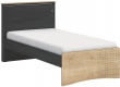Studentská postel 100x200cm s USB Sirius - dub černý/dub zlatý