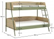 Studentská patrová postel 90x200cm-120x200cm Habitat - rozměry