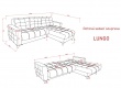 Rohová sedací souprava, rozkládací s úložným prostorem Lungo - rozměry