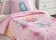 Přehoz + polštář 160x220 Unicorn - růžová