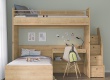 Patrová postel s psacím stolem a schůdky Modular - dub