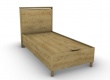 Postel 100x200cm s čelem a úložným prostorem Cody - dub světlý