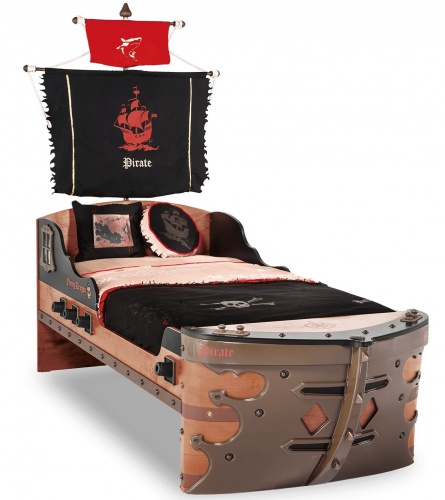 Dětská postel Jack 90x190cm ve tvaru lodi - dub lancelot