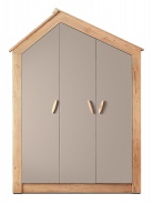 Třídveřová skříň Boom - dub colorado, šedá