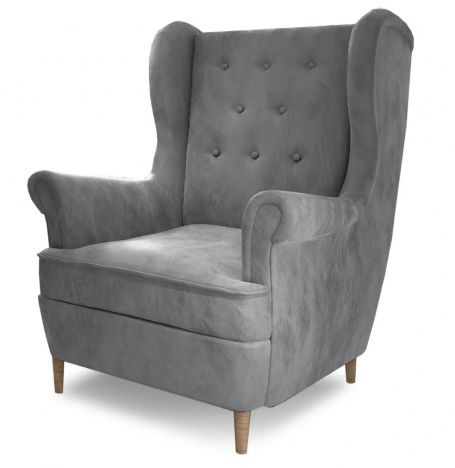 Tmavě šedé čalouněné křeslo