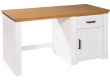 Psací stůl z masivu Malcolm - bílá/dub