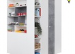 Velká šatní skříň Omega s osvětlením - bílá/beton