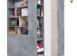 Velká šatní skříň Omega s osvětlením - bílá/dub/beton