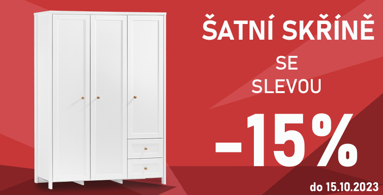 Šatní skříně -15%