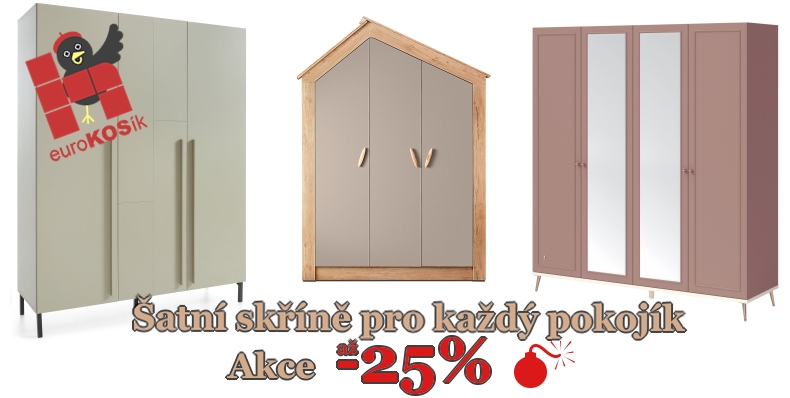 Široká nabídka skříní v akci až -25%